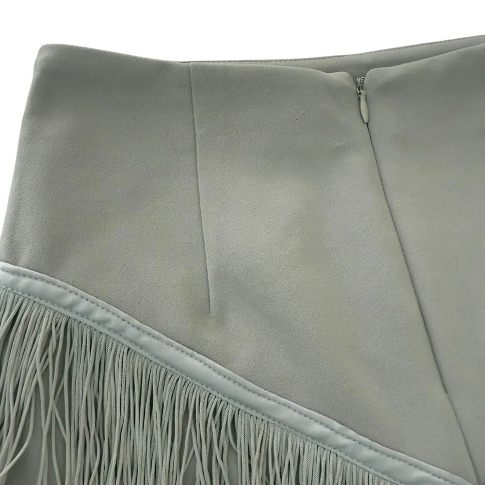 LisaMaree NWT Grey Pink Ombré Fringe Mini SkirtSize XS - Picture 4 of 8